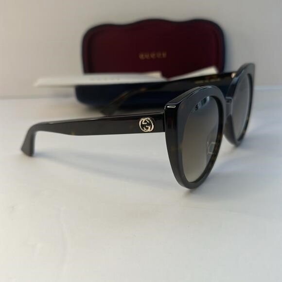 New Authentic GUCCI  Acetate Cat Eye Sunglasses GG0325S Tortoise - Picture 9 of 12